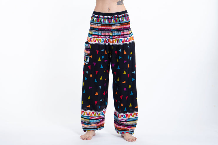 Triangles Women's Harem Pants in Black