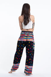 Triangles Women's Harem Pants in Black