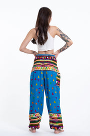 Triangles Women's Harem Pants in Ocean Blue