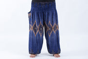 Plus Size Diamond Peacock Women's Harem Pants in Blue