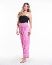 Solid Color 2-in-1 Jumpsuit Harem Pants in Light Pink