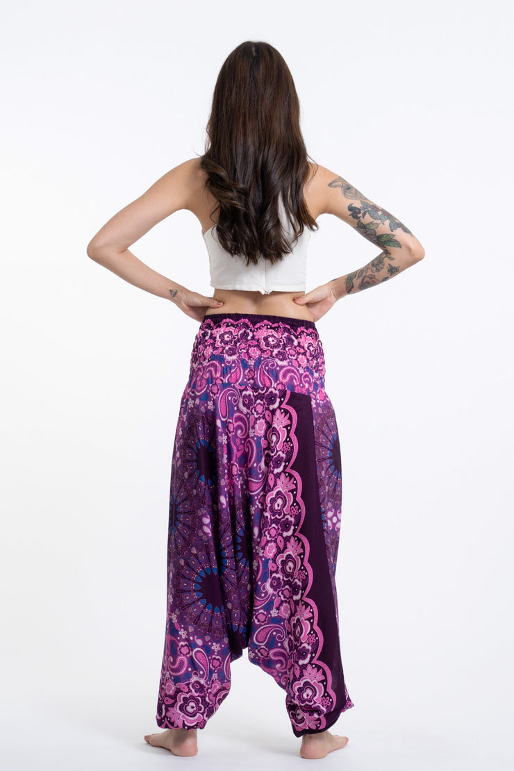 Paisley Mandalas 2-in-1 Jumpsuit Harem Pants in Purple