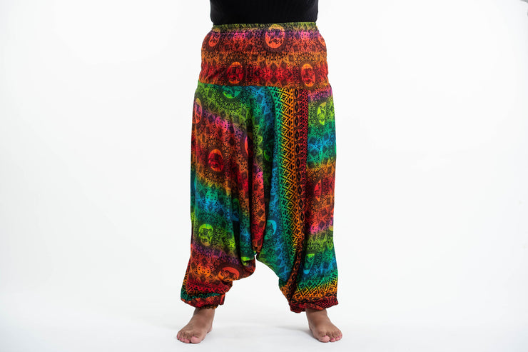 Plus Size Rainbow Elephant 2-in-1 Jumpsuit Elephant Pants in Orange