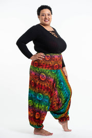 Plus Size Rainbow Elephant 2-in-1 Jumpsuit Elephant Pants in Orange