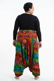 Plus Size Rainbow Elephant 2-in-1 Jumpsuit Elephant Pants in Orange