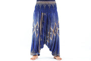 Plus Size Diamond Peacock 2-in-1 Jumpsuit Harem Pants in Blue