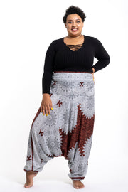 Plus Size Marble Mandalas 2-in-1 Jumpsuit Harem Pants in Brown