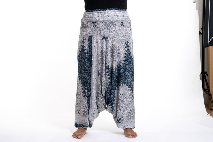 Plus Size Marble Mandalas 2-in-1 Jumpsuit Harem Pants in Indigo