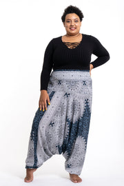 Plus Size Marble Mandalas 2-in-1 Jumpsuit Harem Pants in Indigo