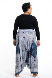 Plus Size Marble Mandalas 2-in-1 Jumpsuit Harem Pants in Indigo