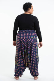 Plus Size Peacock Mandalas 2-in-1 Jumpsuit Harem Pants in Blue