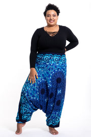 Plus Size Paisley Mandalas 2-in-1 Jumpsuit Harem Pants in Blue