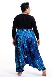 Plus Size Paisley Mandalas 2-in-1 Jumpsuit Harem Pants in Blue