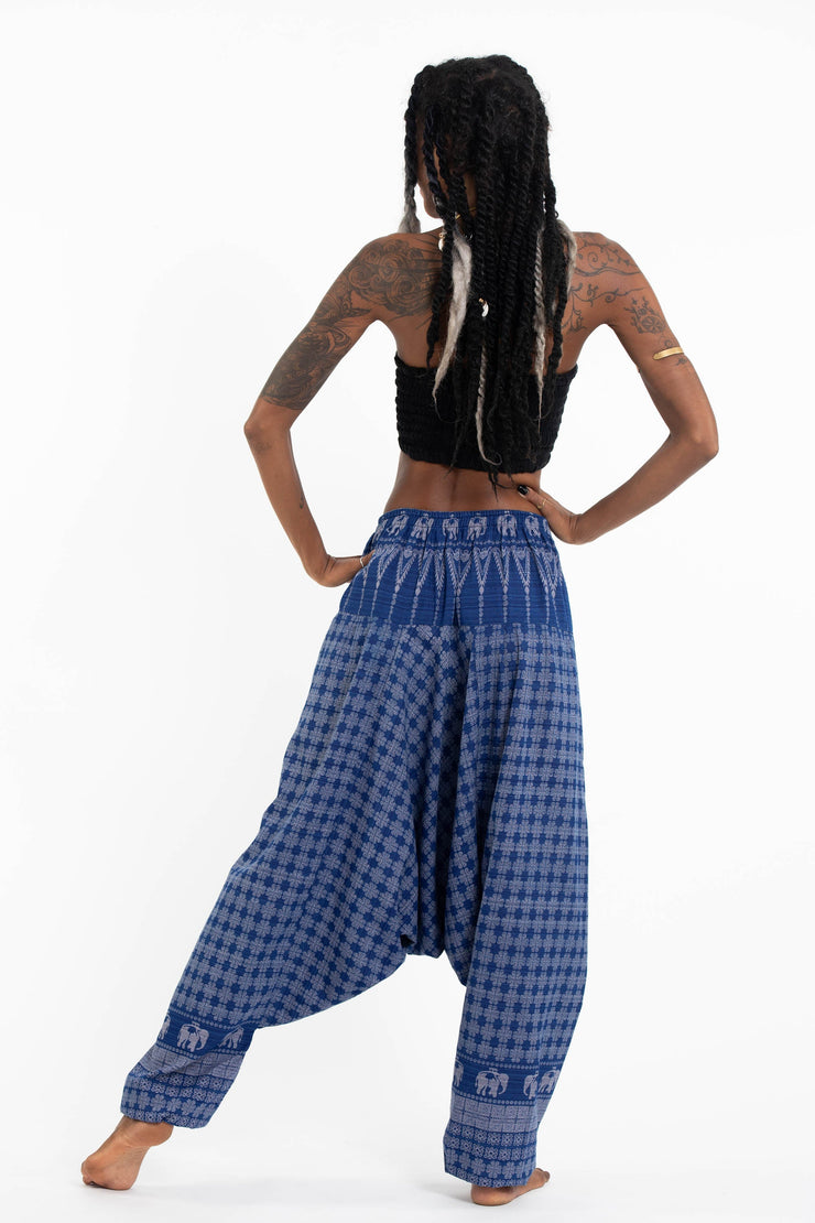 Hill Tribe Elephant Women's Elephant Pants in Blue