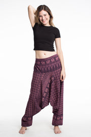 Hill Tribe Elephant Women's Elephant Pants in Purple