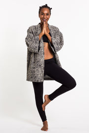 Paisley Print Cotton Kimono Cardigan in Black