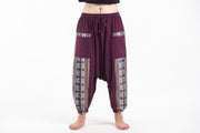 Elephant Aztec Cotton Women's Harem Pants in Purple