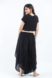 Women's Cotton Tulip Palazzo Pants in Black