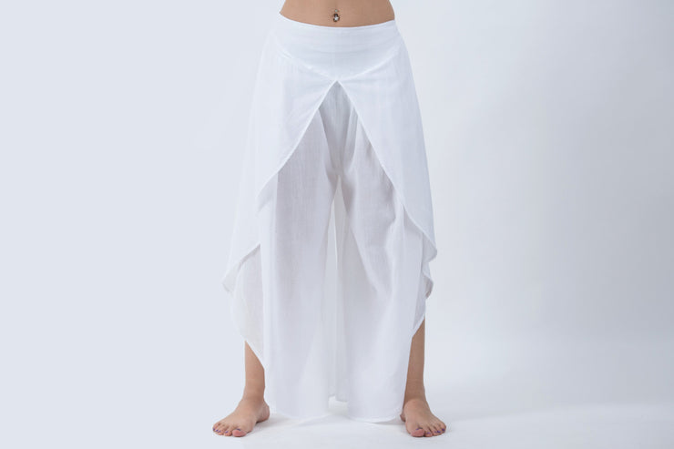 Women's Cotton Tulip Palazzo Pants in White