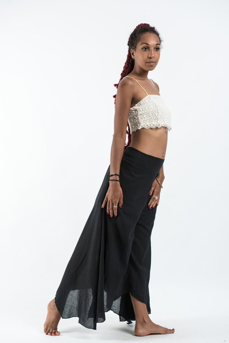 Women's Cotton Tinkerbell Palazzo Pants in Black