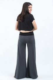 Wide Leg Palazzo Harem Pants Cotton Spandex in Gray