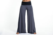 Wide Leg Palazzo Harem Pants Cotton Spandex in Solid Gray