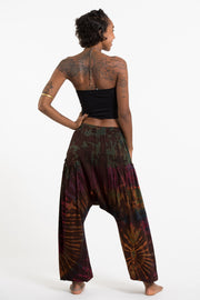 Tie Dye Cotton Women Harem Pants in Brown