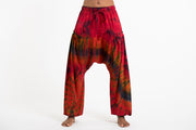 Tie Dye Cotton Women Harem Pants in Red