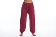 Cotton Women Harem Pants in Solid Red