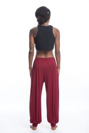 Cotton Women Harem Pants in Solid Red