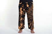 Plus Size Tie Dye Cotton Women Harem Pants in Orange Black