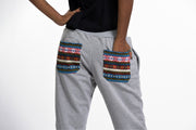 Women's Terry Pants with Aztec Pockets in Gray (Size S - XL )