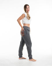 Women's Terry Pants with Tribal Pockets in Black (Size M - XL)