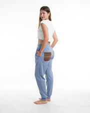 Women's Terry Pants with Tribal Pockets in Light Blue (Size M - XL)