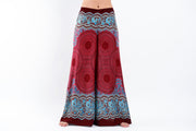 Geometric Mandalas Palazzo Style Harem Pants in Red