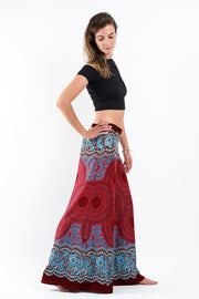 Geometric Mandalas Palazzo Style Harem Pants in Red