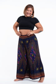 Plus Size Peacock Eyes Palazzo Style Harem Pants in Navy