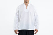 Mens Yoga Shirts Nehru Collared in White