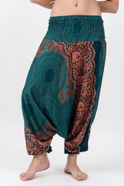 Geometric Mandalas 2-in-1 Jumpsuit Harem Pants in Turquoise