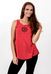 Loose Soft Vintage Style Women's Tank Tops Om Red