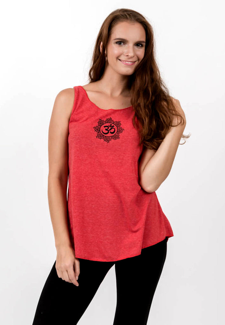 Loose Soft Vintage Style Women's Tank Tops Om Red