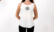 Loose Soft Vintage Style Women's Tank Tops Om White