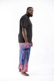 Plus Size Geometric Mandalas Men's Harem Pants in Blue