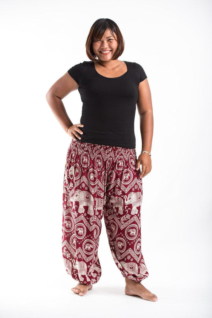 Plus Size Imperial Elephant Women's Elephant Pants in Red