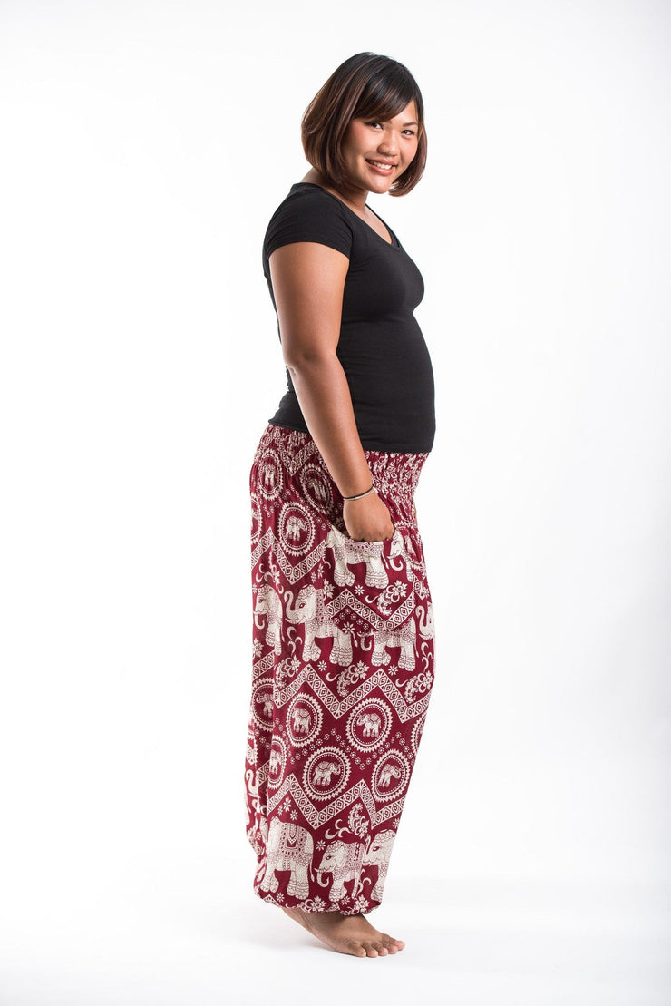 Plus Size Imperial Elephant Women's Elephant Pants in Red