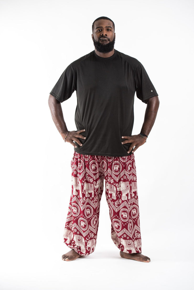 Plus Size Imperial Elephant Men's Elephant Pants in Red